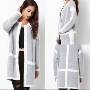 Kendall & Kylie Gray and Cream Cardigan